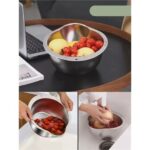 Inox Süzgeç Pirinç Makarna Salata Süzgeci 304 Paslanmaz Çelik 2 ADET - Görsel 4
