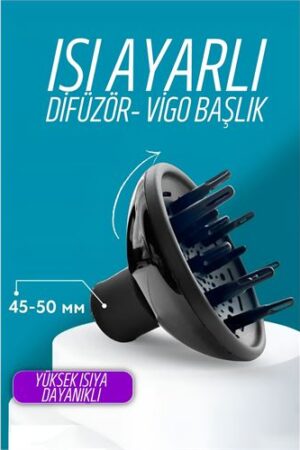 Isı Ayarlamalı Fön Için Difüzör Vigo Başlık Dönerli Profesyonel . Kuaför Berber ve Kuaför Malzemeleri.