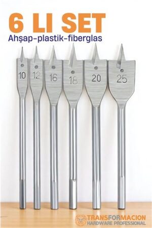 Ahşap Yaprak Matkap Ucu Seti - Plastik Fiberglas Ahşap Delik Açma Panç Seti. Oto-Hırdavat ve Oto ve Hırdavat Ürünleri.