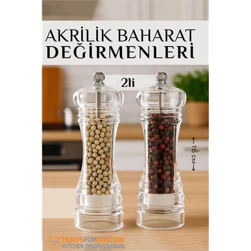 Baharat Öğütücü - Baharat Karabiber Tuz Değirmeni Ahşap Akrilik Kristal 2 li SET. Mutfak Ürünleri ve Öğütücü Değirmen. Baharat Öğütücü - Baharat Karabiber Tuz Değirmeni Ahşap Akrilik Kristal 2 li SET. Mutfak Ürünleri ve Öğütücü Değirmen.