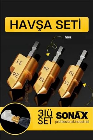 Plastik Boru Kalemtraş Kademeli Boru Açma Pvc Pprc Boru Tamir Delme Genişletme Onarımı İçin 3lü Havşa Seti. Oto-Hırdavat ve Oto ve Hırdavat Ürünleri.