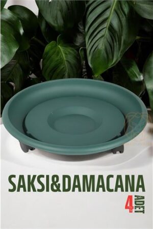 Tekerlekli Saksı Altığı 4 ADET 37 CM YEŞİL. Oto-Hırdavat ve Testereler.