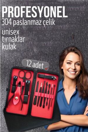 Manikür Seti Pedikür Kulak Yüz Bakım Kiti Profesyonel 304 Çelik Siyah. Oto-Hırdavat ve Oto ve Hırdavat Ürünleri.