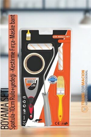 Boyama Seti - Spatula-10cm Rulo +yedeği -Kestirme Fırça-Maskeleme bant. Ev Ürünleri ve Ev Ürünleri.