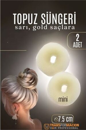 GOLD Mini Saç Topuz Süngeri  2 ADET 7.5 CM Çap 3 cm Kalınlık. Kuaför Berber ve Kuaför Malzemeleri.