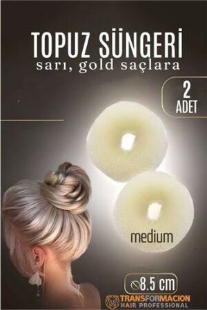 GOLD Mini Saç Topuz Süngeri  2 ADET 8.5 CM Çap 3.5 cm Kalınlık. Kuaför Berber ve Kuaför Malzemeleri.