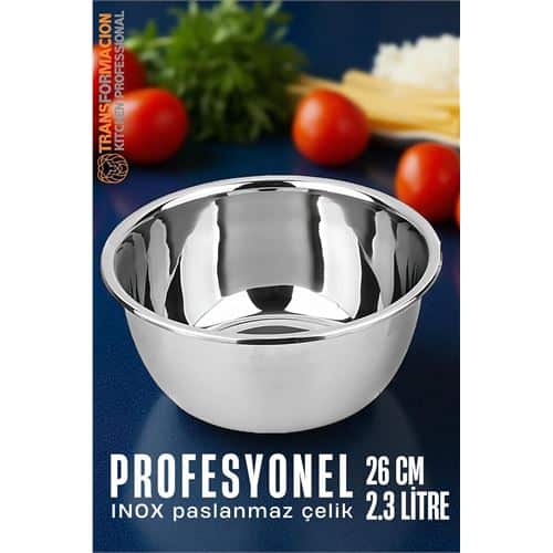 Inox Kase - 26 Cm 2.3 Litre Karıştırma Kabı Profesyonel 304 Paslanmaz Çelik. Mutfak Ürünleri ve Kaseler. Inox Kase - 26 Cm 2.3 Litre Karıştırma Kabı Profesyonel 304 Paslanmaz Çelik. Mutfak Ürünleri ve Kaseler.