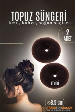 KAHVE Mini Saç Topuz Süngeri  2 ADET 8.5 CM Çap 3.5 cm Kalınlık. Oto-Hırdavat ve Testereler.