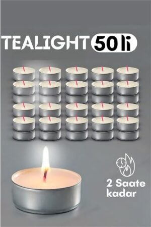 Tealight Mum 50 Adet - Kokusuz Dekoratif Mum. Mutfak Ürünleri ve Mutfak Ekipmanları.
