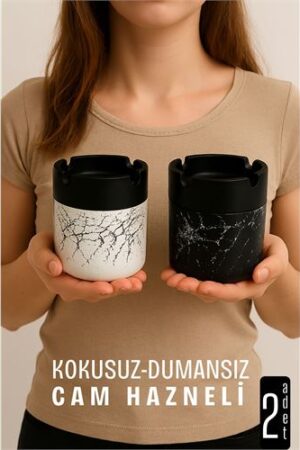 Cam Küllük - Mermer Desenli 2 li Küllük Seti  Kafe Küllüğü Restoran Küllüğü Masaüstü Küllük. Ev Ürünleri ve Ev Ürünleri.
