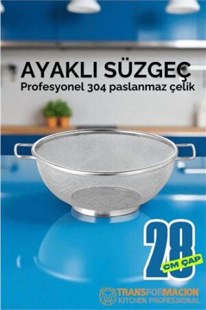 28 cm Süzgeç - Makarna Süzgeci Pirinç Meyve Süzgeci 304 Paslanmaz Çelik. Mutfak Ürünleri ve Mutfak Ekipmanları.
