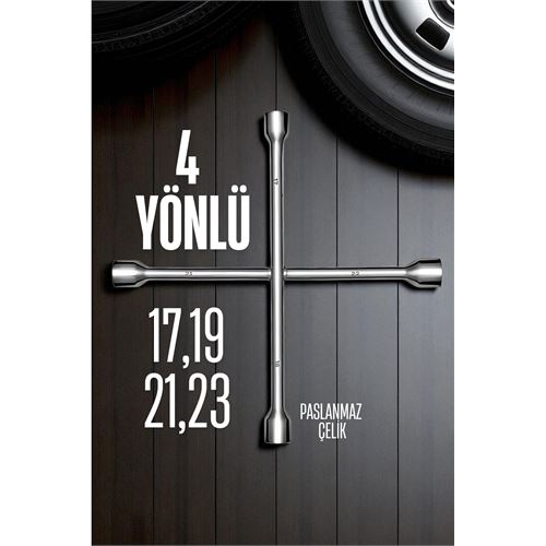 Bijon Anahtarı 4 Uçlu Çelik Bijon Anahtarı. Oto-Hırdavat ve Trafik Yol Yardımcı Ürünler. Bijon Anahtarı 4 Uçlu Çelik Bijon Anahtarı. Oto-Hırdavat ve Trafik Yol Yardımcı Ürünler.
