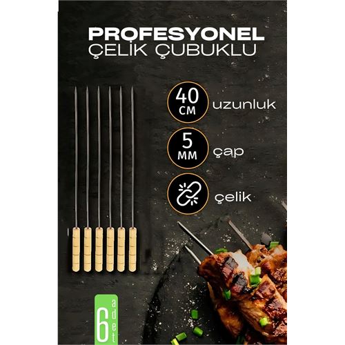 Çelik Şiş Çubuğu - Mangal Şişi Ahşap Saplı Kebap Şişi 6 Adet. Kişisel Ürünler ve Piknik Outdoor. Çelik Şiş Çubuğu - Mangal Şişi Ahşap Saplı Kebap Şişi 6 Adet. Kişisel Ürünler ve Piknik Outdoor.