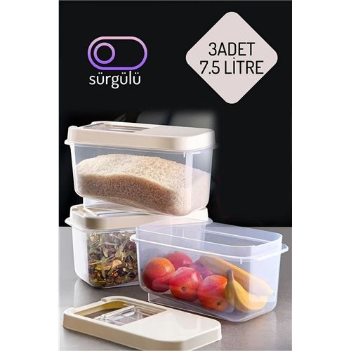 Erzak Bakliyat Saklama Kabı 3 lü Set 7.5 Lt Krem. Mutfak Ürünleri ve Saklama Kapları. Erzak Bakliyat Saklama Kabı 3 lü Set 7.5 Lt Krem. Mutfak Ürünleri ve Saklama Kapları.