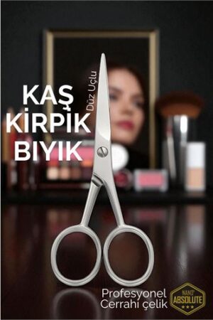 Kaş Kirpik Makası - Bıyık Makası Profesyonel Cerrahi Çelik. Kişisel Ürünler ve Kaş Kirpik Uygulama.