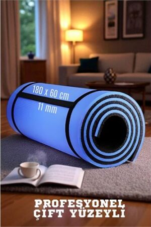 Pilates Matı- Spor Matı - Yoga Matı 11 mm Çift Taraflı Mavi. Kişisel Ürünler ve Kişisel Ürünler.
