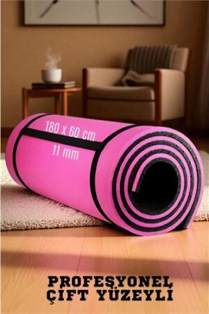 Pilates Matı- Spor Matı - Yoga Matı 11 mm Çift Taraflı Pembe. Kişisel Ürünler ve Kişisel Ürünler.