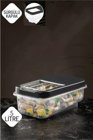 Reagan Tablet ve Deterjan Saklama Kutusu 5 lt ANTRASİT. Ev Ürünleri ve Banyo WC.