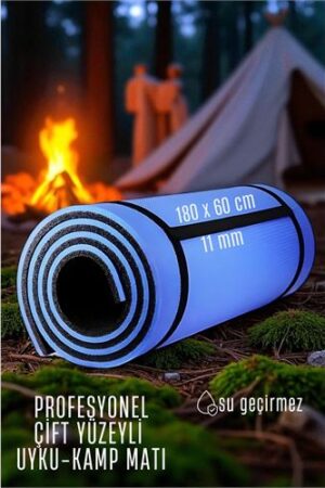 Uyku Matı - Kamp Matı - Piknik Çadır Matı 11 mm Çift Taraflı Mavi. Kişisel Ürünler ve Kişisel Ürünler.