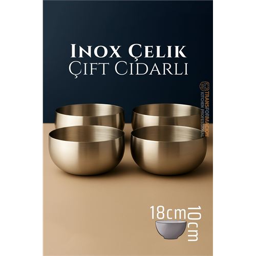 Çift Cidarlı Kase - Inox Çelik Kase 18 cm 4 LÜ SET. Mutfak Ürünleri ve Kaseler. Çift Cidarlı Kase - Inox Çelik Kase 18 cm 4 LÜ SET. Mutfak Ürünleri ve Kaseler.