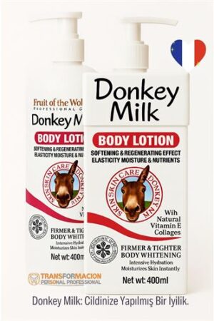 Donkey Milk Eşek Sütü Vücut Losyonu & Bakım Kremi 400 ml Nemlendirici Sıkılaştırıcı Işıltı Veren. Kişisel Ürünler ve Kişisel Bakım Unisex.