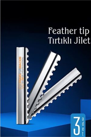Feather Tip Tırtıklı Ustura Jileti 3 Adet . Kuaför Berber ve Kuaför Malzemeleri.