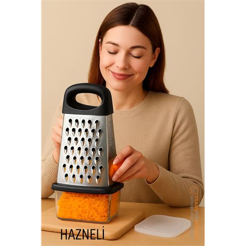 Hazneli El Rendesi - Saklama Kaplı 4 Taraflı Profesyonel 304 Paslanmaz Çelik. Mutfak Ürünleri ve Rendeler. Hazneli El Rendesi - Saklama Kaplı 4 Taraflı Profesyonel 304 Paslanmaz Çelik. Mutfak Ürünleri ve Rendeler.