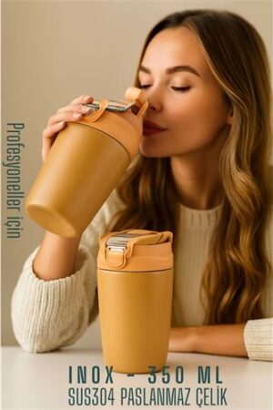 Inox Çelik Kahve Bardağı - 350 ml  SUS304 Çelik Termos Profesyonel LATTE. Kişisel Ürünler ve Hobi Ürünleri.