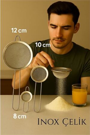 Inox Süzgeç Seti - 3 Boy Çok Amaçlı Süzgeç 304 Çelik Profesyoneller İçin. Oto-Hırdavat ve Testereler.