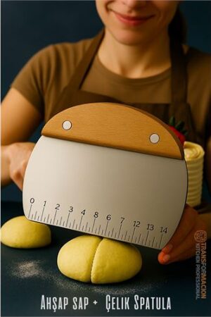 Pasta Spatulası - Profesyonel Hamur Sıyırıcı - Ölçü Cetvelli Pasta Hamur Spatulası. Mutfak Ürünleri ve Mutfak Ekipmanları.
