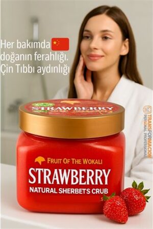 Profesyonel Çilek Doğal Peeling - Tüm Vücut Scrub 600 ml. Kişisel Ürünler ve Kişisel Bakım Unisex.