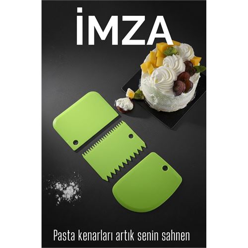 3’lü Dekoratif Şekillendirme Aparatı Hamur Pasta Kesici Kazıma (Düz 3’lü Dekoratif Şekillendirme Aparatı Hamur Pasta Kesici Kazıma (Düz