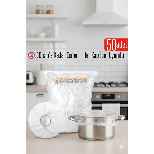 50'li Tencere Bonesi - 80 cm Esnek Streç Kapak Seti 50'li Tencere Bonesi - 80 cm Esnek Streç Kapak Seti