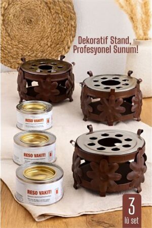 3 lü SET 722174 Dekoratif Metal Osmanlı Ocağı ve Reşo Yakıtı – Isıtmalı Sunum İçin Güvenli ve Şık Çözüm. Oto-Hırdavat ve Oto ve Hırdavat Ürünleri.