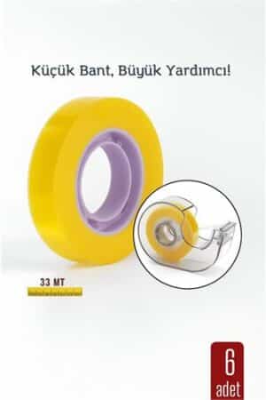 6 lı paket Para Bandı Küçük Makinelere 12MM 33 mt Küçük Makine Bandı – Şeffaf Bant | Masa Üstü Dispenser Uyumlu. Oto-Hırdavat ve Oto ve Hırdavat Ürünleri.
