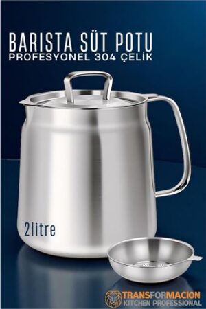 Barista Süt Potu- Filtreli Çok Amaçlı Pot - Yağ Filtresi Profesyonel 304 Paslanmaz Çelik. Oto-Hırdavat ve Testereler.