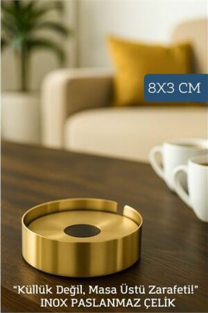 Gold Inox 1 MM Scotch Çelik Küllük – 8 cm x 3 cm | Modern