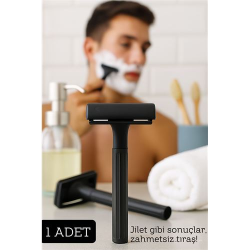 Şık Siyah Plastik Tıraş Aleti – Jilet Takılabilir Şık Siyah Plastik Tıraş Aleti – Jilet Takılabilir