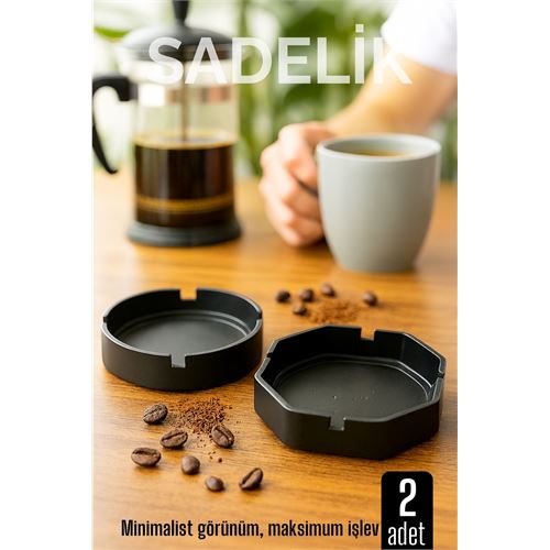 2 li Karbon Plastik Küllük Seti - Masaüstü Küllük Kaymaz 2 li Karbon Plastik Küllük Seti - Masaüstü Küllük Kaymaz