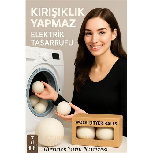 3’lü Kurutma Makina Topu – Merinos Yün Kurutma Topları Doğal Yumuşatıcı 3’lü Kurutma Makina Topu – Merinos Yün Kurutma Topları Doğal Yumuşatıcı