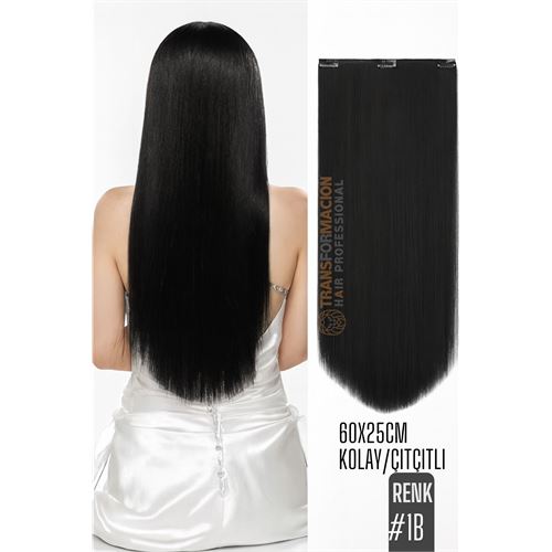 Doğal Görünümlü Düz Siyah Sentetik Kaynak Saç – RENK KOD:#1B Kolay Tak Çıkar Doğal Görünümlü Düz Siyah Sentetik Kaynak Saç – RENK KOD:#1B Kolay Tak Çıkar