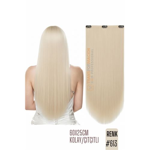 Doğal Görünümlü Düz Siyah Sentetik Kaynak Saç – RENK KOD:#613 Kolay Tak Çıkar Doğal Görünümlü Düz Siyah Sentetik Kaynak Saç – RENK KOD:#613 Kolay Tak Çıkar