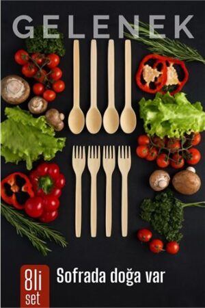 Doğal Gürgen Ağacı Kaşık & Çatal Seti – 8’li