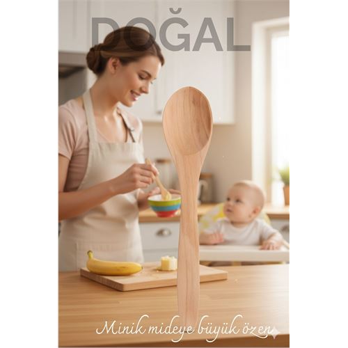 Doğal Gürgen Bebek Mama ve Hazırlık Kaşığı – 13 cm Doğal Gürgen Bebek Mama ve Hazırlık Kaşığı – 13 cm
