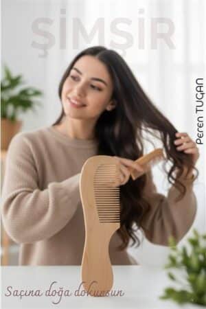 Doğal Şimşir Ahşap Tarak – 16 cm