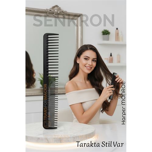 Karbon Plastik Saç Kesim Tarağı – 17.2 cm Karbon Plastik Saç Kesim Tarağı – 17.2 cm