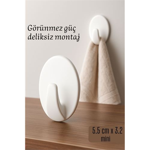Mini Kendinden Yapışkanlı Duvar Askısı – 5.5 x 3.2 cm | İz Bırakmaz Mini Kendinden Yapışkanlı Duvar Askısı – 5.5 x 3.2 cm | İz Bırakmaz