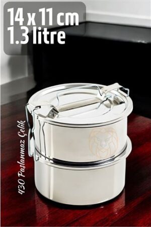 Sefer Tası Yemek Kabı Paslanmaz Çelik 2 Katlı 14 cm 1.3 LİTRE . Oto-Hırdavat ve Oto ve Hırdavat Ürünleri.