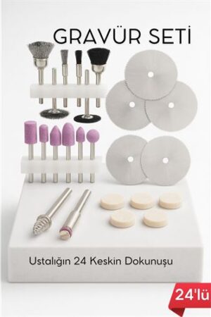 24'lü Mini Gravür Seti Dremel Ucu: Profesyonel Taşlama