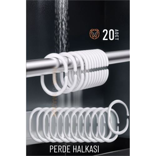Banyo Perde Halkası 20'li Set – Dayanıklı Banyo Perde Halkası 20'li Set – Dayanıklı